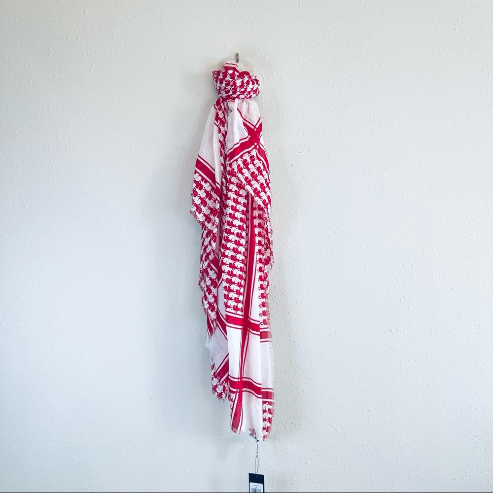 Karl Lagerfeld Paris Karl Silhouette Monogram Fringe Square Scarf NWT